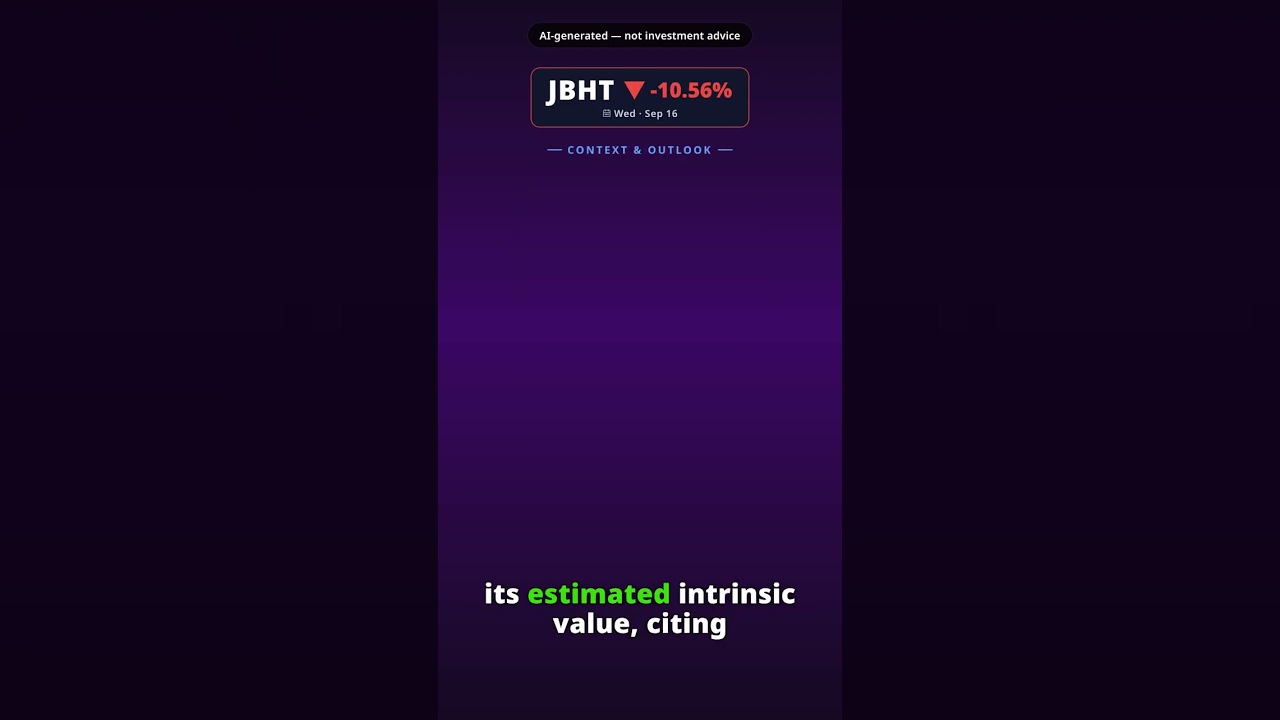 ¿Por qué se desploma la acción de J.B. Hunt hoy? JBHT -10.56% (16 sep)