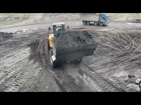 Huge Caterpillar 992G Wheel Loader Loading Coal On Trucks - Sotiriadis/Labrianidis Mining Works-4