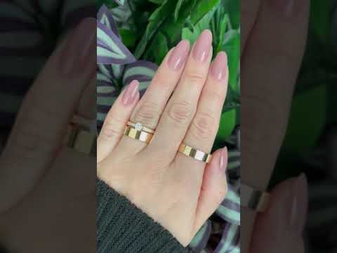 Par de Alianças em Prata 950 	Banho Ouro 18K  5mm Modelo: DA-027-11 Solitário Ellegance