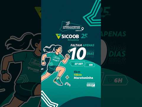Faltam apenas 10 dias para a 3ª Corrida e Caminhada da Cooperação Sicoob Amazônia 25 anos!