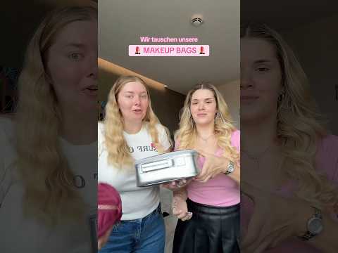 Paula and @VanessaZinner swap makeup bags 😳 What do you think of the look? 😅🩷