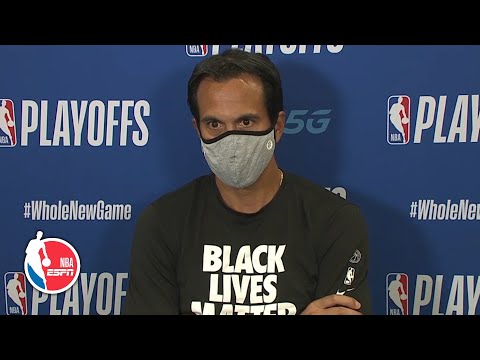 Erik Spoelstra回顧了邁阿密熱火隊對陣雄鹿隊的第二場比賽的勝利--2020年NBA季後賽。 (Erik Spoelstra recaps Miami Heat’s Game 2 win vs. Bucks | 2020 NBA Playoffs)