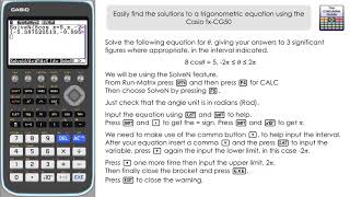 Easily Find ALL The Solutions To Trigonometric Equations In A Given Interval Using Casio fx-CG50