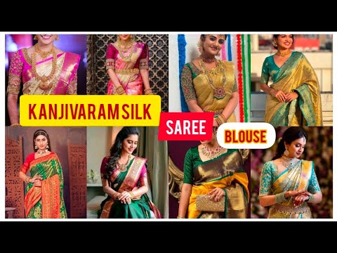 ❤️New Model Kanjivaram Silk Saree Designs/ Kanjivaram Silk Sarees With Contrast Blouse Designs💞