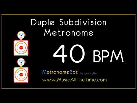 Duple subdivision metronome at 40 BPM MetronomeBot