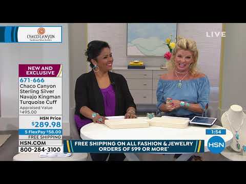 Chaco Canyon Sterling Silver Navajo Kingman Turquoise Cu...