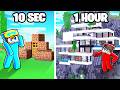 10 Seconds Vs 1 Hour MODERN MOUNTAIN HOUSE Build Challenge
