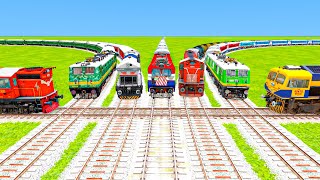 1️⃣ COUPLING TRAINS STOPS THE FIVE TRAINS AT BUMPY DIAMOND RAILROAD CROSSING | Trains Gaming 2024