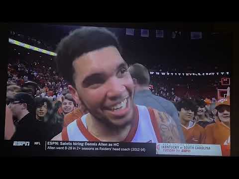 Thumbnail for Timmy Allen postgame interview- Texas Longhorns defeat Kansas Jayhawks 79-76 by Timmy Allen