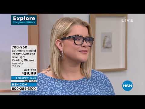 Übergroße Lesebrille „Poppy“ von Bethenny Frankel mit blauem Licht