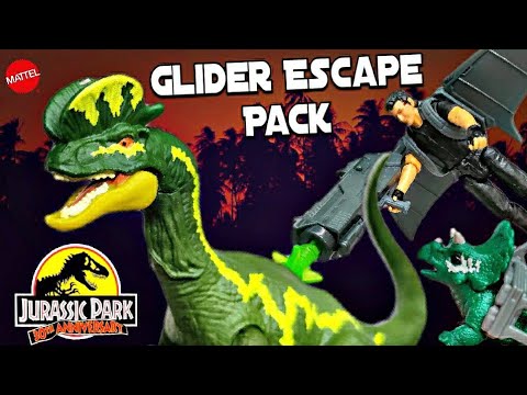 Mattel Jurassic Park 30th Anniversary 93 Classic Ian Malcolm Glider Escape Pack Review!!!