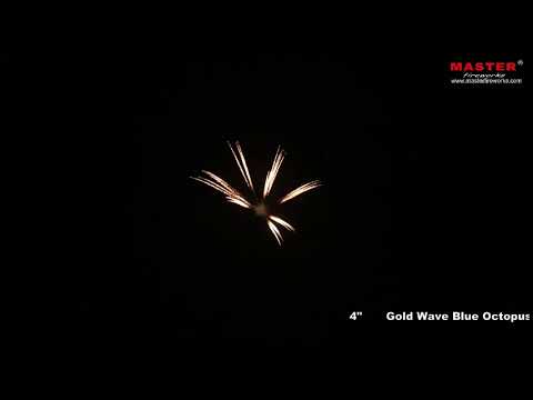 Shell Fireworks 4 Inch Gold Wave Blue Octopus For Christmas And New Year