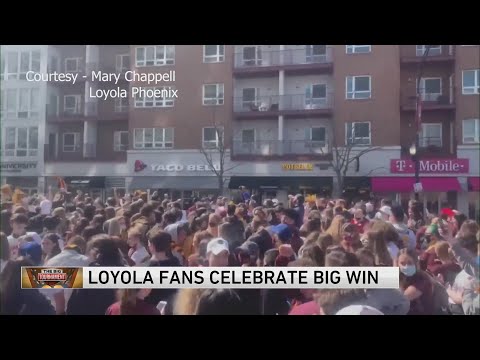 Loyola fans celebrate upset of No. 1 Illinois