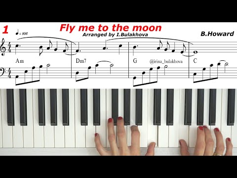 FLY ME TO THE MOON Piano easy version Tutorial How to play IN OTHER WORDS Frank Sinatra Bart Howard
