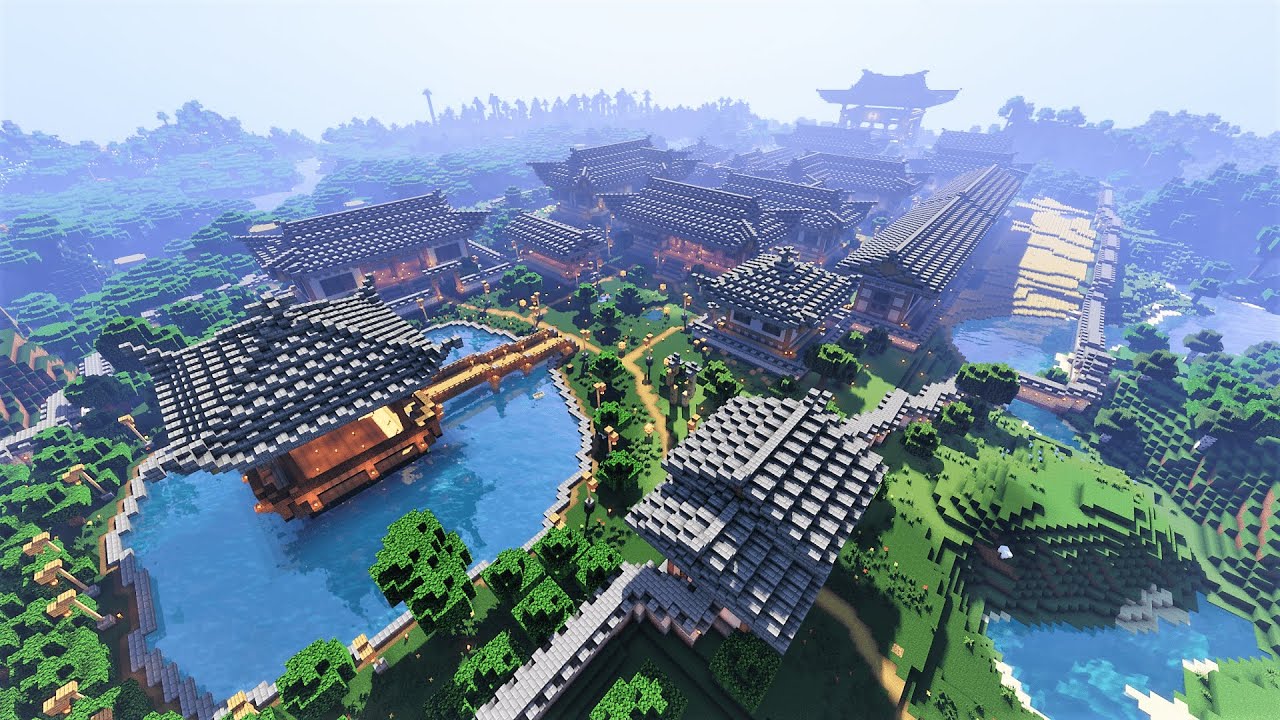 야생에서 블록 30만개로 한옥마을 만들기