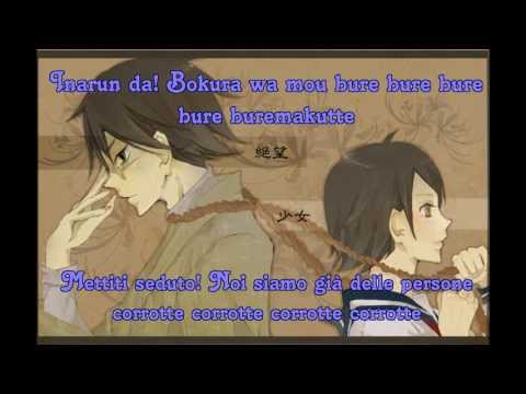 Sayonara Zetsubou Sensei - Hitotoshite Jiku Ga Bureteiru [JAP + SUB ITA + ENG] LYRICS on SCREEN