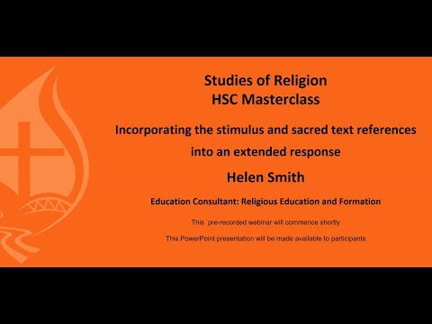 SOR HSC Masterclass 2023  - Incorporating stimulus and scripture in extended responses