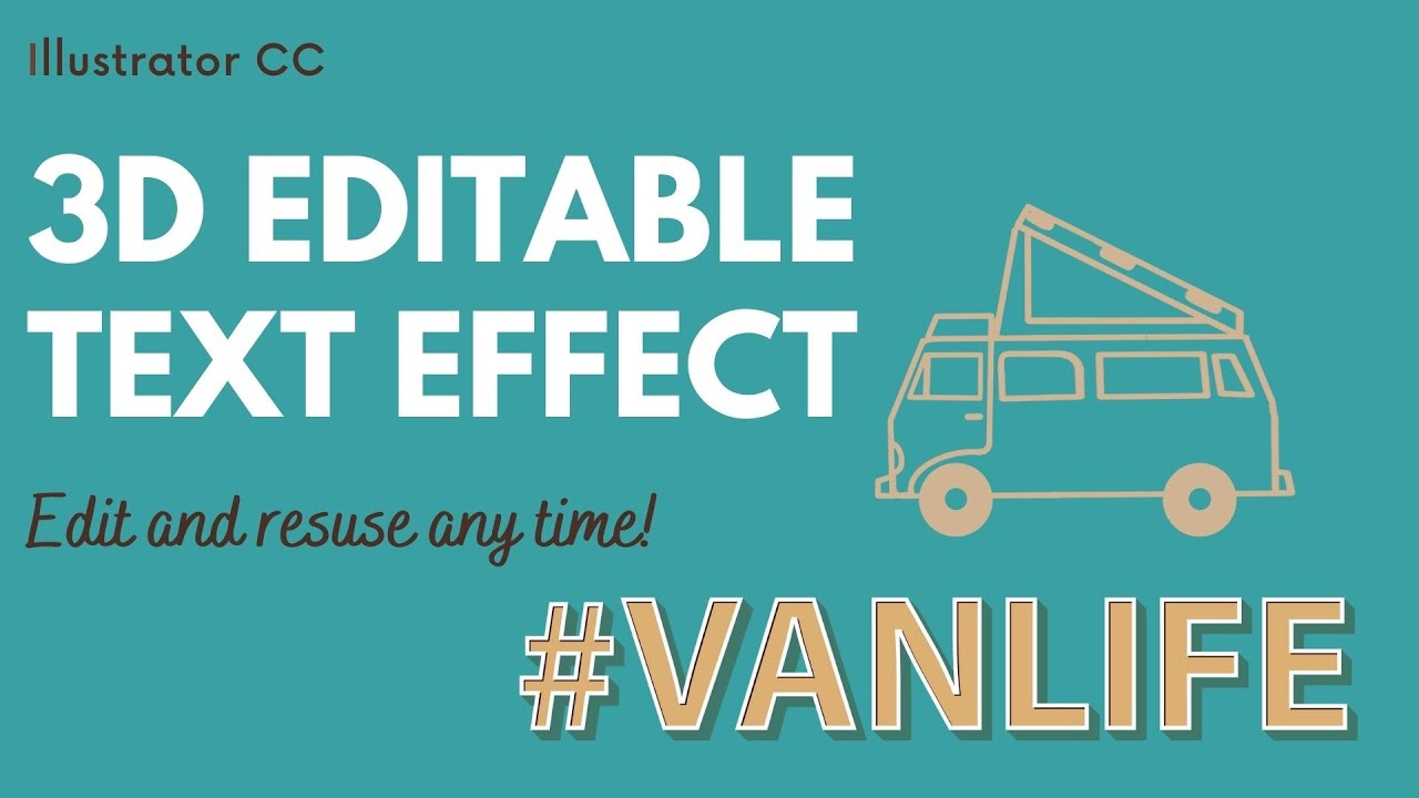 Illustrator - Retro Editable & Reusable Text Effect
