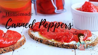 Canned Roasted Red Peppers | Preserving for Winter