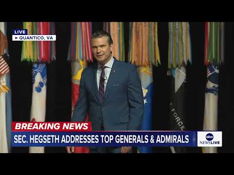 FULL SPEECH: Pete Hegseth lays out standards in speech to top generals, admirals