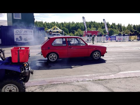 VW Golf GTI Mk1 FWD 1.8T 20v HX35 1/4 mile run