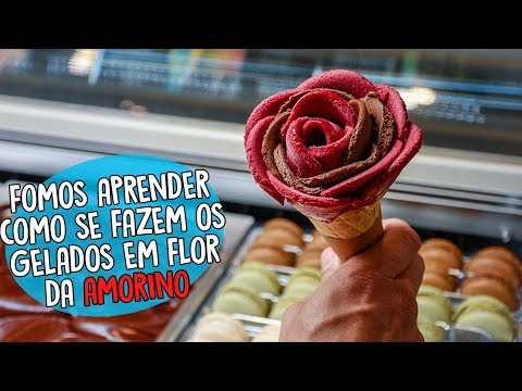 Fomos aprender como se fazer os gelados em flor da Amorino