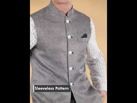 Next Look by Raymond Sleeveless Self Design Men Jacket Buy Next - Main Image