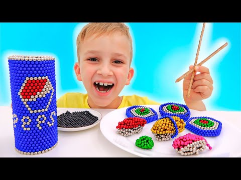 Vlad y Niki juego con bolas Imán