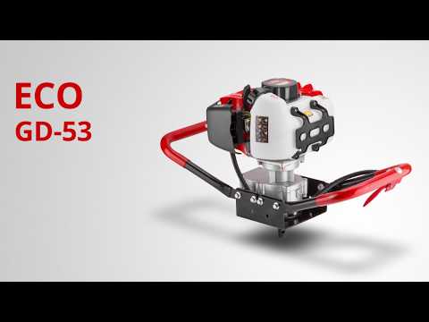 фото мотобур для земляных работ столбов eco gd-53 (1.85 квт, 10 кг, шнек до 200мм) бурения под столбы еко 0