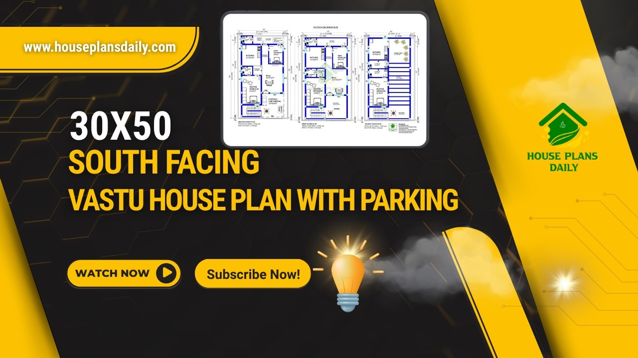 30x50 South Facing Vastu House Plan with Parking