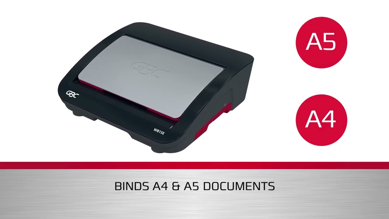 Masina de indosariat GBC WireBind WB15E, electica, cu spire metalice, A4, 15/125 coli, negru-argintiu