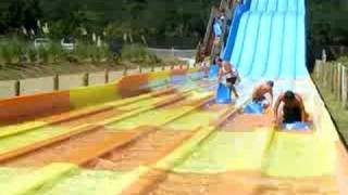 Sliding down Rapid Falls Raceway