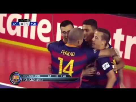 Gol de Sergio Lozano (0-1) en Catgas E. Santa Coloma – FC Barcelona Lassa. PlayOff Cuartos Final