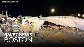 Truck crash in Westboro closes multiple lanes on Mass Pike