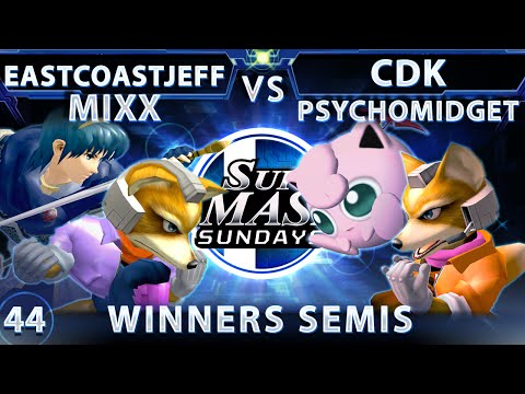 SSS 44 - EastCoastJeff & Mixx (Blue) Vs. CDK & PsychoMidget (Red) SSBM Winners Semis - Smash Melee