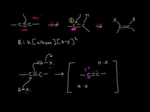 Hydrohalogenation of alkynes | Alkenes and Alkynes | Organic chemistry | Khan Academy