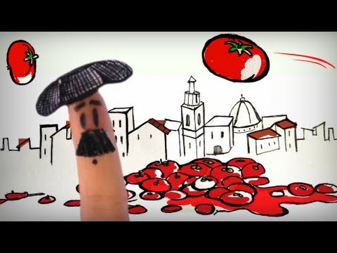 La tomatina de Buñol, fiestas de España. Aprender español