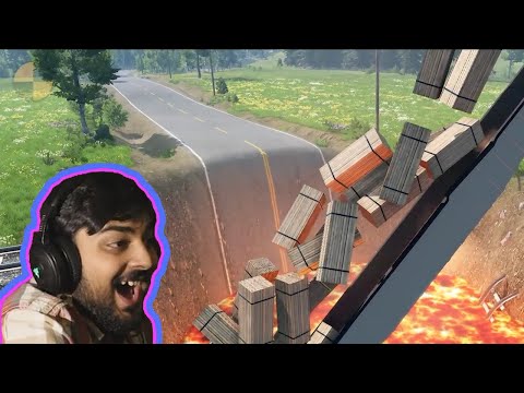 Trains vs Giant Lava Crater BeamNG.Drive - Mutahar laugh