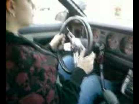 Girl driving Formula 350
