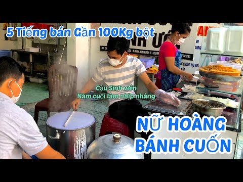 QUÁ KHỦNG BÁNH CUỐN BÁN BUỔI SÁNG GẦN 100KG BỘT NỮ HOÀNG BÁNH CUỐN CẮT LUÔN TAY