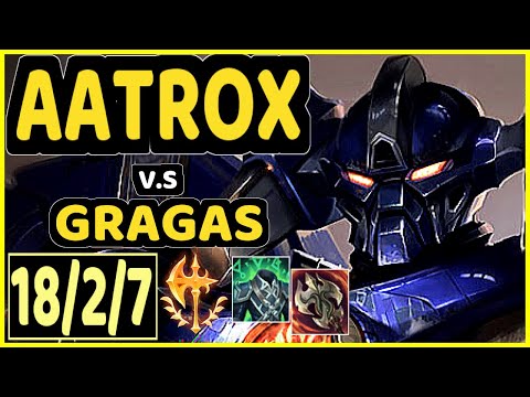 LONELY (AATROX) vs GRAGAS - 18/2/7 KDA TOP GAMEPLAY - KR Ranked GRANDMASTER