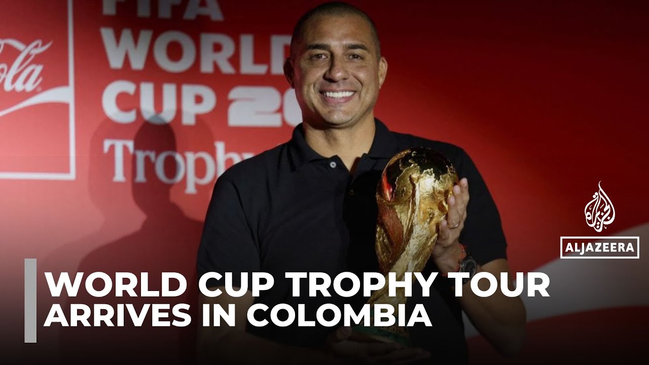 FIFA World Cup trophy tour arrives in Colombia ahead of 2026 tournament, fans get up close