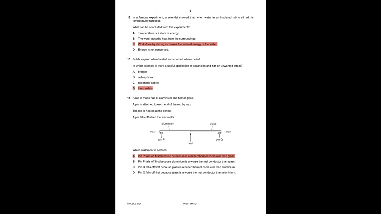 Guide for the Cambridge IGCSE Physics Paper 1, Multiple Choice (Core)