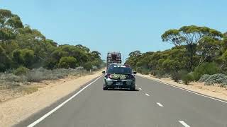 Cop car between Ceduna & Port Augusta/Pimba Emu’s near Woomera/North west of Woomera -Yhonnie Scarce