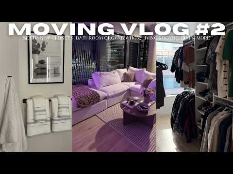 MOVING VLOG EP. 2 | Closet Organization, Shopping, Bathroom Setup, Living Room Decor & more!