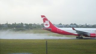 preview picture of video 'Air Berlin 7299 Wet take off Barbados'