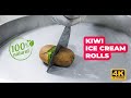 ASMR Kiwi Ice Cream Rolls How To Make Satisfying Fried Ice Cream Tapping Scratching Eating