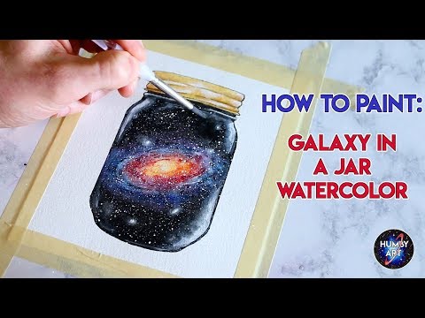 GALAXY IN A JAR: Watercolor painting process tutorial