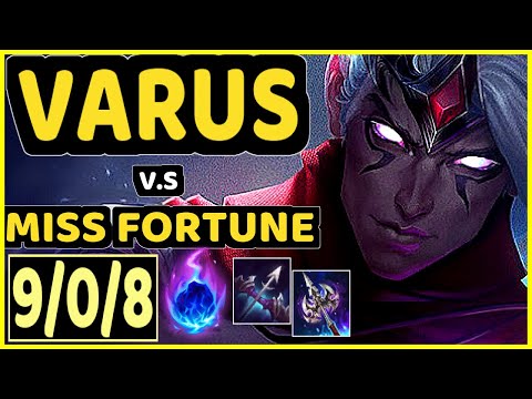 POSS (VARUS) vs MISS FORTUNE - 9/0/8 KDA BOTTOM ADC GAMEPLAY - KR Ranked GRANDMASTER