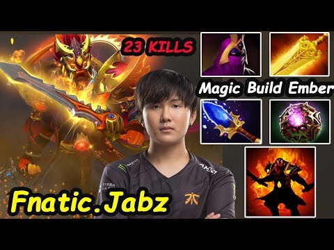 Fnatic Jabz - [Ember Spirit] MIDLANE Magic Build Insane damage Dota 2 7.22 pro Gameplay